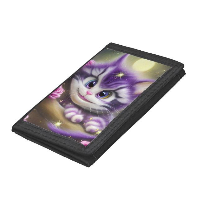 Adorable Cheshire Kitten Trifold Wallet (Bottom)
