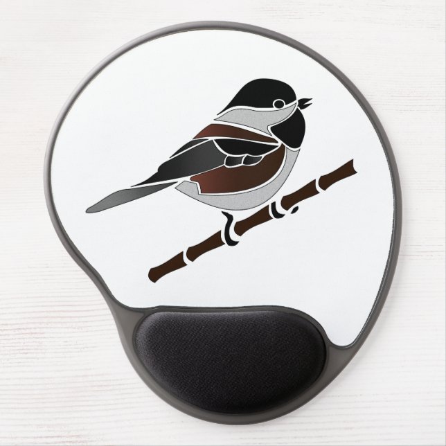 Adorable Chestnut Backed Chickadee Bird Gel Mouse Pad (Front)