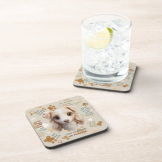 Adorable Chibi Borzoi Puppy Face Coaster