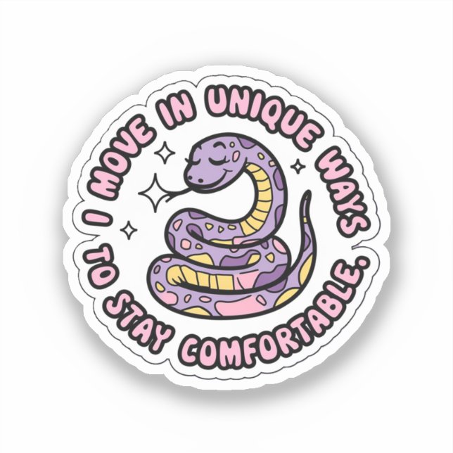 Adorable Chibi Snake – Cute & Positive Self-Care Sticker (Front)