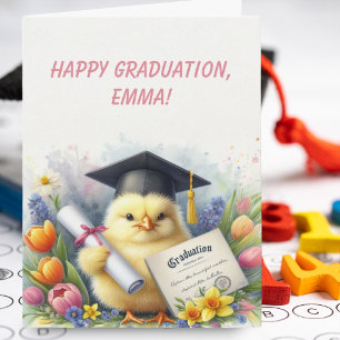 Adorable Chickadee Happy Graduation Card