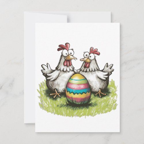 Adorable chickens and Easter egg