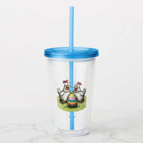 Adorable chickens and Easter egg Acrylic Tumbler