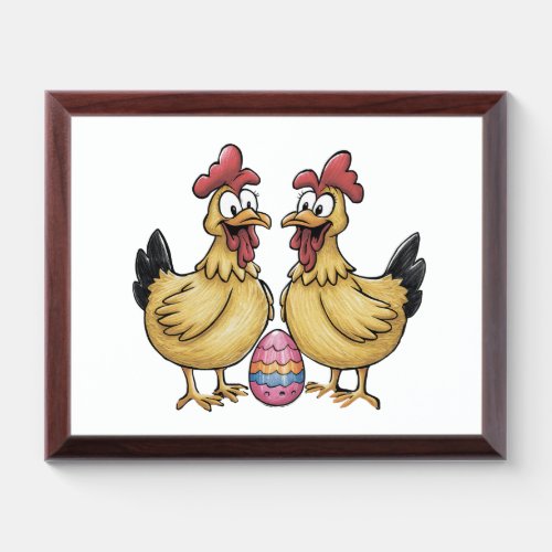 Adorable chickens and Easter egg Award Plaque
