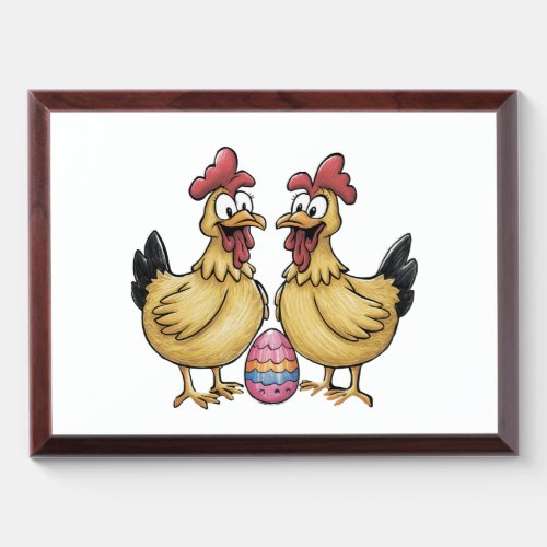 Adorable chickens and Easter egg Award Plaque