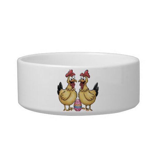 Adorable chickens and Easter egg Bowl