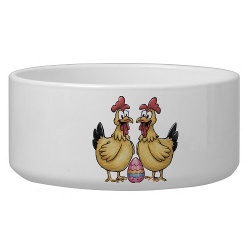 Adorable chickens and Easter egg Bowl