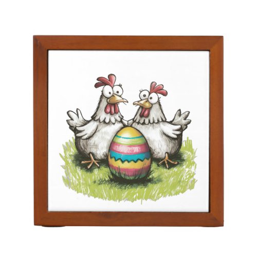 Adorable chickens and Easter egg Desk Organizer