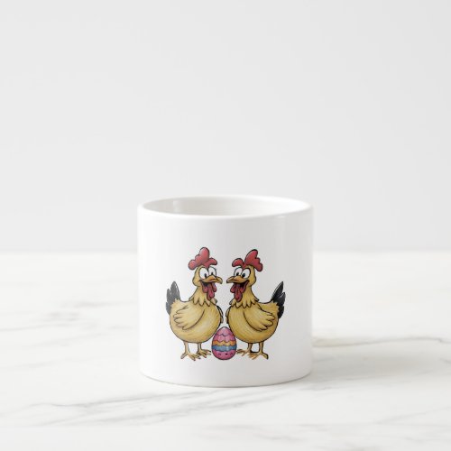 Adorable chickens and Easter egg Espresso Cup