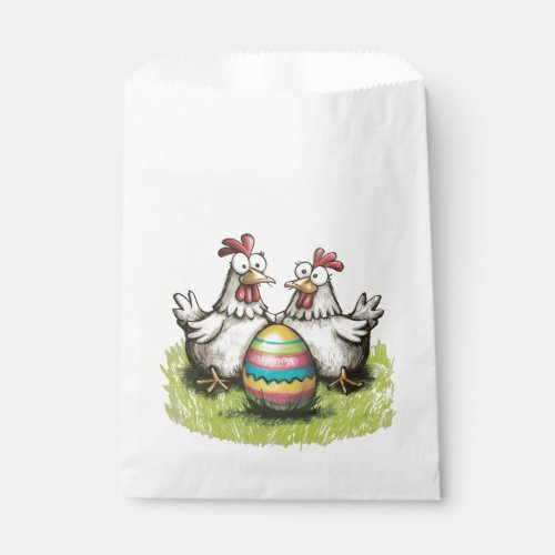 Adorable chickens and Easter egg Favor Bag