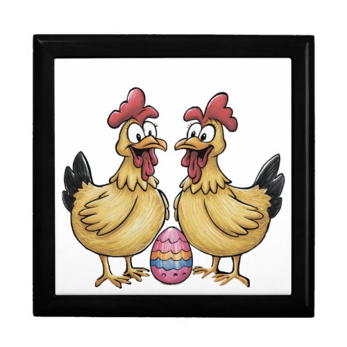 Adorable chickens and Easter egg Gift Box