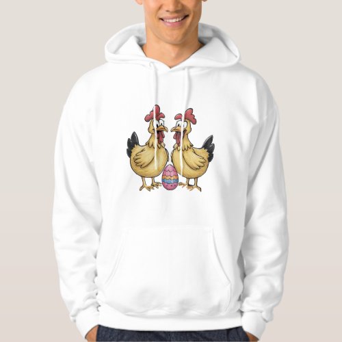 Adorable chickens and Easter egg Hoodie