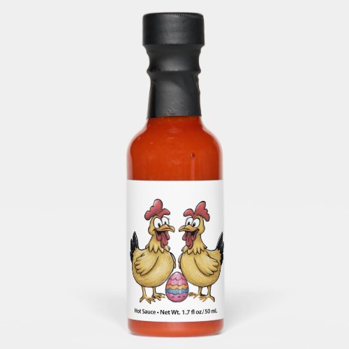 Adorable chickens and Easter egg Hot Sauces