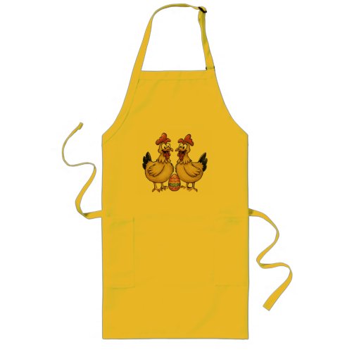 Adorable chickens and Easter egg Long Apron