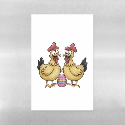 Adorable chickens and Easter egg Magnetic Dry Erase Sheet