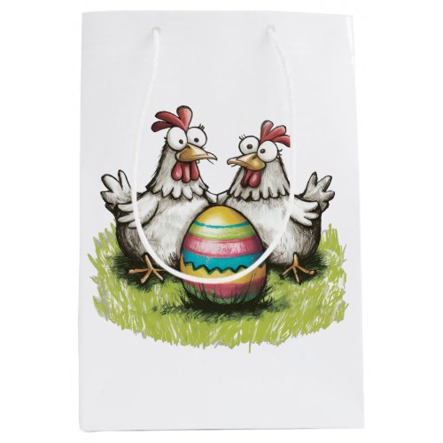 Adorable chickens and Easter egg Medium Gift Bag
