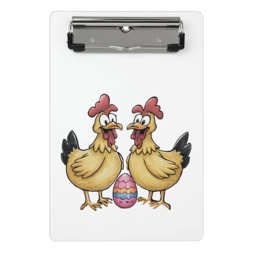 Adorable chickens and Easter egg Mini Clipboard