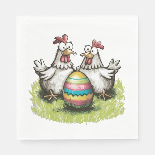 Adorable chickens and Easter egg Napkins