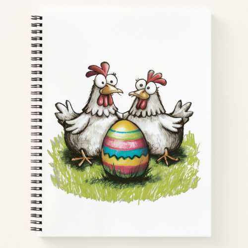 Adorable chickens and Easter egg Notebook