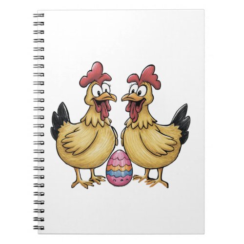 Adorable chickens and Easter egg Notebook