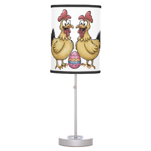 Adorable chickens and Easter egg Table Lamp