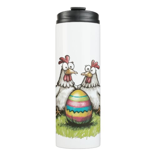 Adorable chickens and Easter egg Thermal Tumbler