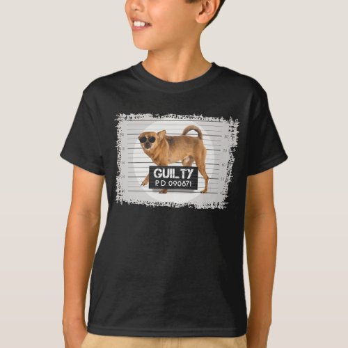 Adorable Chihuahua Dog Thief Mug Shot Thief Pet T_Shirt