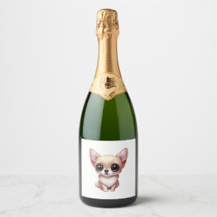 Adorable Chihuahua Love Sparkling Wine Label