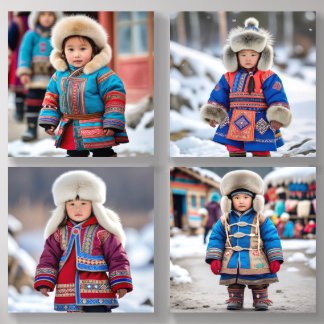 Adorable Child Winter Dress Acrylic Photo Tile