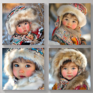 Adorable Child Winter Dress Acrylic Photo Tile