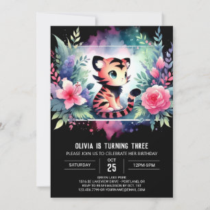 Adorable Children Tiger Birthday Invitation