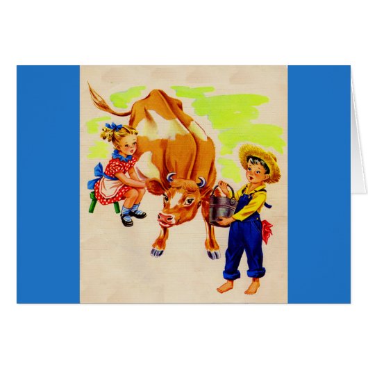 adorable children with adorable cow (Front Horizontal)