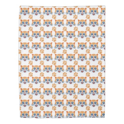 Adorable childrens quilt cover with fun cat patte