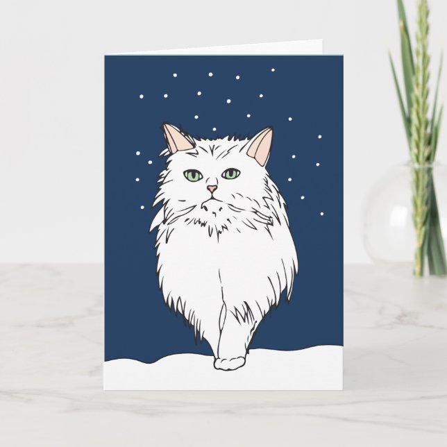 Adorable Chinchilla Persian Cat Greeting Card (Front)