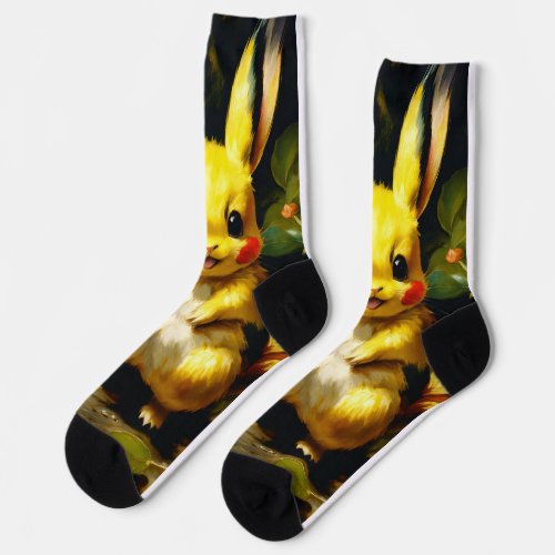 Adorable Chinese Teddywear Design Socks Socks