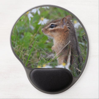 Adorable Chipmunk in flowers Gel Mouse Pad