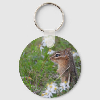 Adorable Chipmunk in flowers Keychain