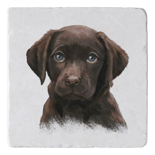 Adorable Chocolate Lab Trivet (Front)