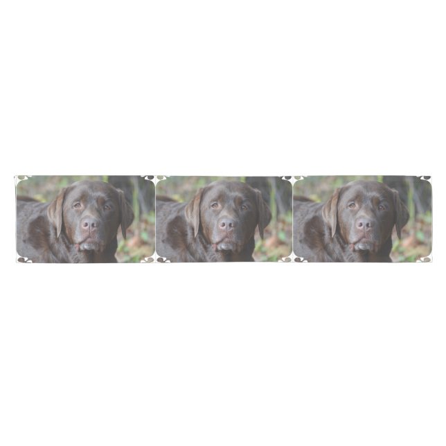 Adorable Chocolate Labrador Retriever Short Table Runner (Horizontal)