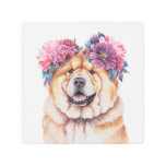 Adorable Chow Chow Watercolor Illustration Metal Print