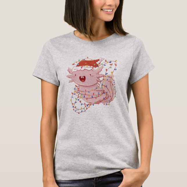 Adorable Christmas Axolotl T-Shirt (Front)