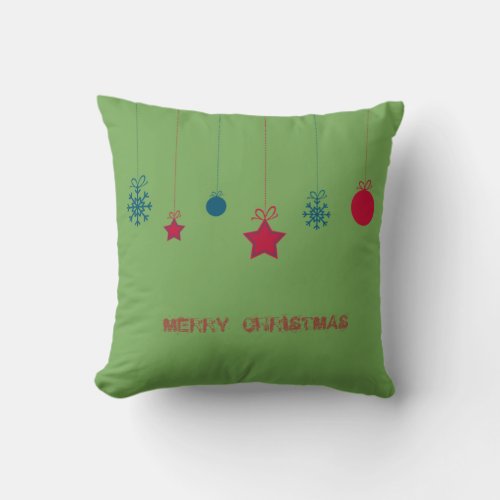 AdorableChristmas BallsMerry Christmas Throw Pillow