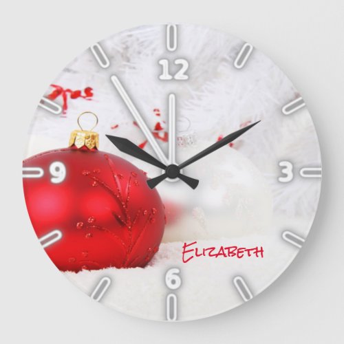 Adorable Christmas Balls _Personalized Large Clock