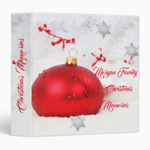 Adorable Christmas Balls, Snowflakes 3 Ring Binder