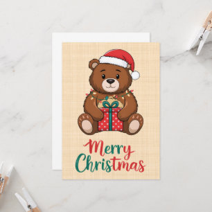 Adorable Christmas Bear - Merry Christmas Invitation