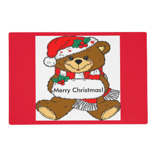 Adorable Christmas Bear Placemats