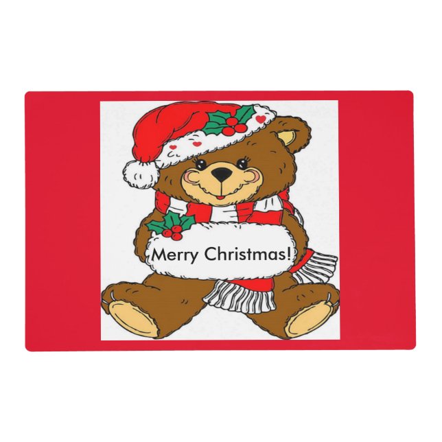 Adorable Christmas Bear Placemats (Front)