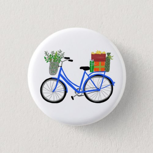 Adorable Christmas Bicycle Holiday Xmas Gifts Button