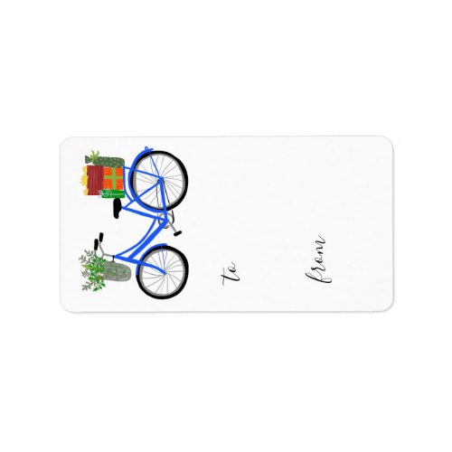 Adorable Christmas Bicycle Holiday Xmas Gifts Label
