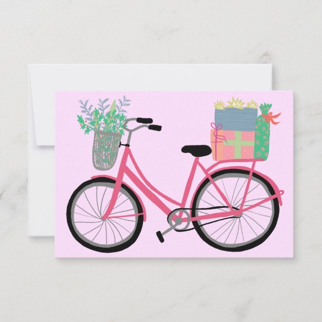Adorable Christmas Bicycle Holiday Xmas Gifts Pink (Front)